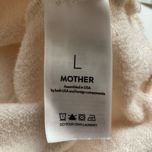 MOTHER THE BIGGIE CONCERT Sweatshirt Womens Cream Pink Size‎ Large Crew Neck - Picture 9 of 13